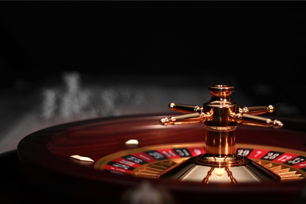 close look at a roulette wheel
