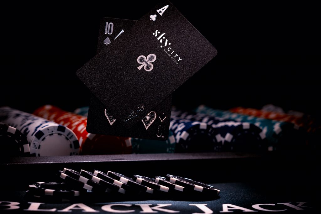 Blackjack cards and chips