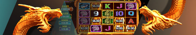 A screenshot of Dragon Empires Golden Age game at SkyCity Online Casino